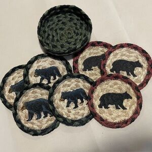 homemade grizzly bear coaster set